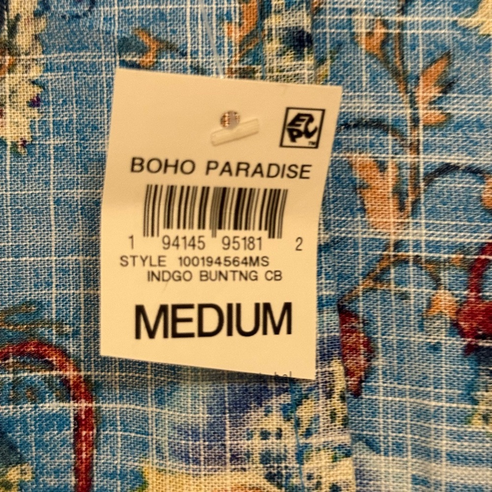 JM Collection Indigo Floral Kimono - Picture 2 of 3